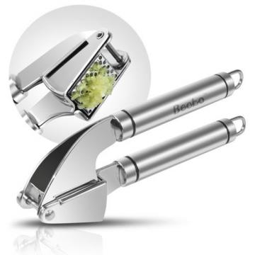 Becko Stainless Steel Garlic Press Solid Ginger Crusher with Cleaning Brush