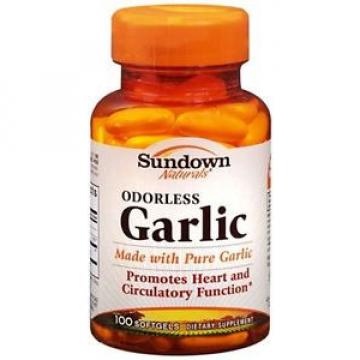 Sundown Naturals Odorless Garlic Softgels 100 Soft Gels (Pack of 8)