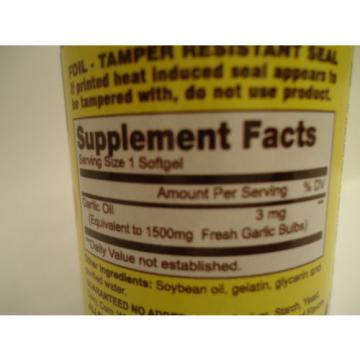 100 SOFTGELS GARLIC OIL 1500 mg SUPER CONCENTRATE HERBAL SUPPLEMENT