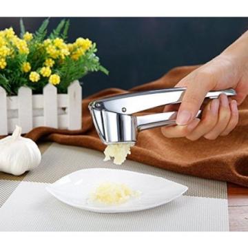 Garlic Press,Smaier Stainless Steel Garlic Press, Crusher, Mincer - Heavy Large