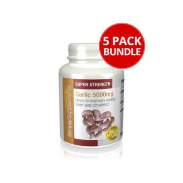 Simply Supplements Garlic 5000mg 360 Capsules | 5 Pots Bundle Pack (5x360)