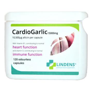 Lindens 15000mg Cardio Garlic 120 capsules with vitamin D Dietary Supplement