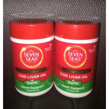 2 X SEVEN SEAS OMEGA-3 + GARLIC -2X 30 CAPSULES