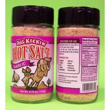 ASS KICKIN&#039; HOT SALT GARLIC SEASONING - 4 OZ. SPICE JAR - SPICY AND SALTY