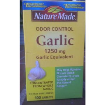 Nature Made Odor Control Garlic 1250mg Equivalent 100 Tablets EXP 02/2017