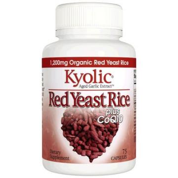 Kyolic, Aged Garlic Extract, Red Yeast Rice, Plus CoQ10, 75 Capsules, Exp 6/19