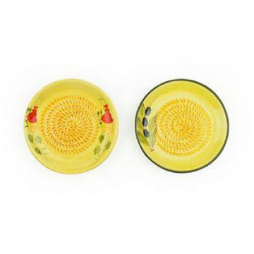 Ceramic Garlic Grater 2 Pack - Yellow Apple &amp; Yellow Olive