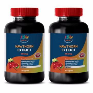 Garlic Oil - HAWTHORN 665MG EXTRACT - Boosts Cardiovascular Health - 2Bot 120Ct