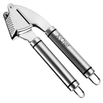 Stainless Steel Garlic Press X-Chef Premium Peeling Press Mince &amp; Roller Best...