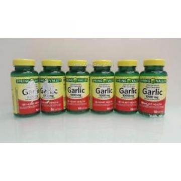 Spring Valley Concentrated Odor-Controlled Garlic 1000mg Heart Health 600 CT 6PK