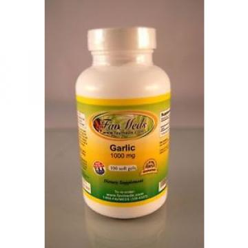 Garlic 1000mg, Cholesterol, blood pressure, heart - 100 soft gels. Made in USA.