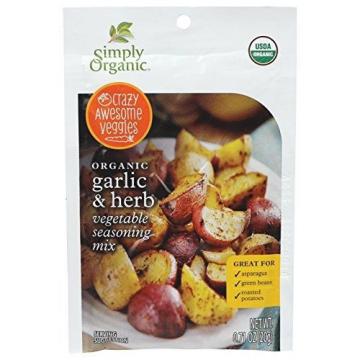 Simply Organic Crazy Awesome Veggies Seasoning Mix, Garlic and Herb, 0.71 Ounce