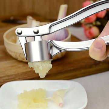 Silver Stainless Steel Garlic Press Crusher Squeezer Masher  Kitchen Mincer Tool