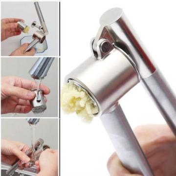 Garlic Press Stainless Steel Kitchen Tool Utensil Cooking Cook Spice Presser NEW