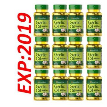 Wholesale Garlic Oil 5000MG 12X100=1200 Caps Cholesterol Health Fresh Pills 2019