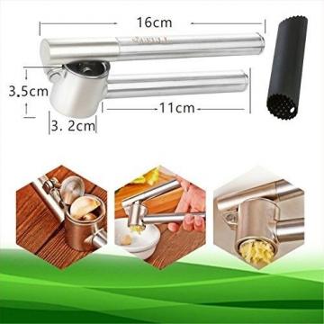 Soufull 304 Stainless Steel Garlic Press With Silicone Tube Roller