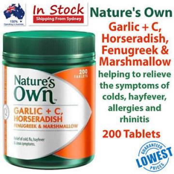 Nature&#039;s Own Garlic + C, Horseradish, Fenugreek &amp; Marshmallow 200 tablets