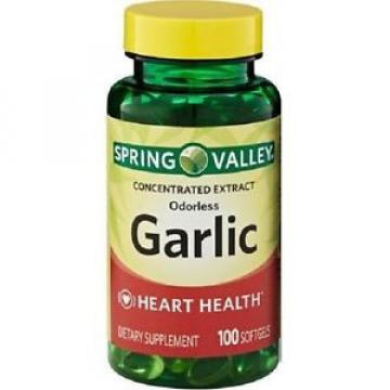 Expiration 6/17 Spring Valley Odor-Controlled Garlic Herbal Supplement 100 ct