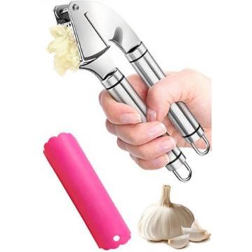 Bonim Grillers Garlic Press And Peeler Set. Stainless Steel Mincer And Silicone