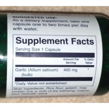 (2) Garlic (cloves), from Swanson &gt;&gt;&gt; 120 capsules, 400 mg each