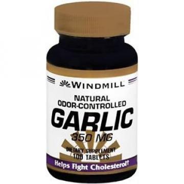 Windmill Garlic 350 mg Tablets Natural Odor-Controlled 100 Tablets (Pack of 7)