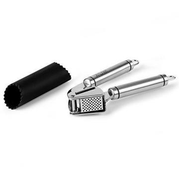 Stainless Steel Garlic Press, X-Chef Premium Peeling Press Mince &amp; Roller, Best