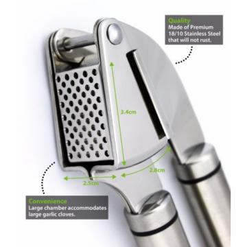 KitChef Premium Garlic Press includes a Garlic Peeler Plus a Cleaning Brush