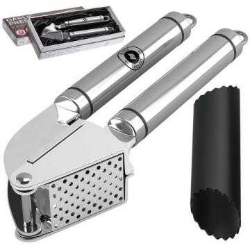 Alpha Grillers Garlic Press and Peeler Set. Stainless Steel Mincer and...