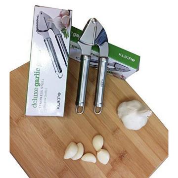 KUKPO Stainless Steel Garlic Press - Mincer - Peeler - Brush - Crusher Set Made