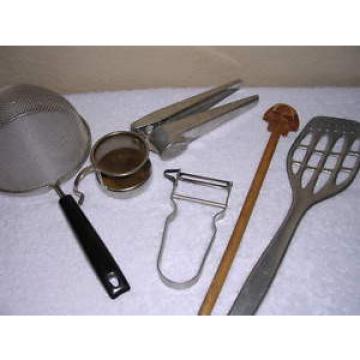 VINTAGE 7 UTENSILS FROM GERMANY &amp; SWITZERLAND, PEELER, GARLIC PRESS, SPATULA