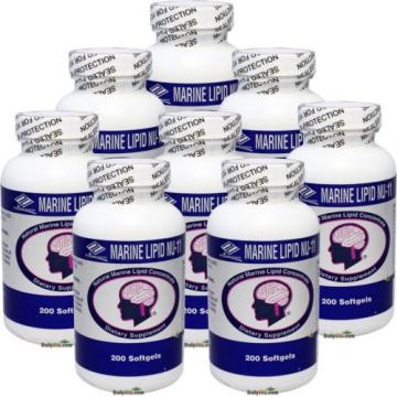 8 x Marine Lipid Concentrate Omega-3,6,9 Fish Oil+Flaxseed+Garlic+Ginkgo 200 SG