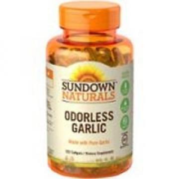 Sundown Naturals Odorless Garlic 100 Softgels free shipping New in Stock