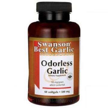 Swanson Best Odorless Garlic Size / Quantity 500mg, 60 Softgels