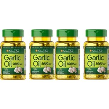 Garlic Oil 5000 MG 4 X 100 Rapid gels Cholesterol Cardio Health Fresh Pills 2019