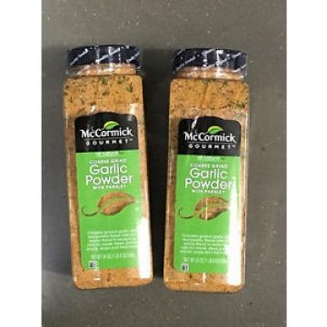 Lot of 2 McCormick Gourmet Collection Coarse Garlic powder with parsley 24 Oz