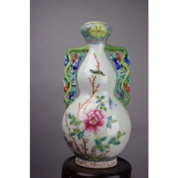 19th/20th C. Chinese Famille-Rose Double Gourd Garlic’s Head Vase