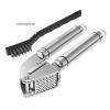 Becko Stainless Steel Garlic Press Solid Ginger Crusher with Cleaning Brush