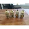 4 Lenox Seasoning Jars Salt/pepper And Garlic/ Onion