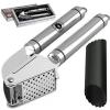 Alpha Grillers Garlic Press And Peeler Set. Stainless Steel Mincer And Silicone