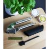 KitChef Premium Garlic Press includes a Garlic Peeler Plus a Cleaning Brush