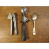 Vintage Lot of (3) Kitchen Utensils Aluminum Garlic Press Spoon Ice Cream Scoop