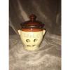 Stoneware Brown and Tan Glaze Garlic Keeper Crock