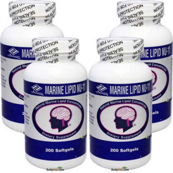 4x Marine Lipid Concentrate Omega-3,6,9 Fish Oil+Flaxseed+Garlic+Ginkgo 200 Cap #1 image