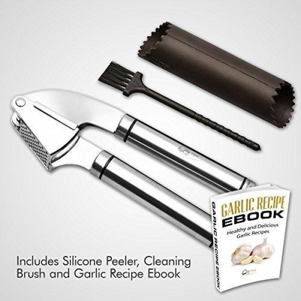 Qlty First Stainless Steel Professional Garlic Press, Crusher Complete Bundle - #2 image