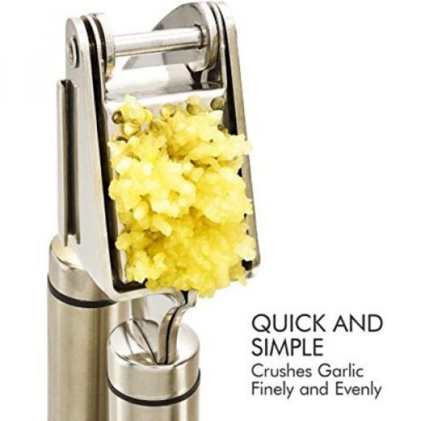 Qlty First Stainless Steel Professional Garlic Press, Crusher Complete Bundle - #4 image