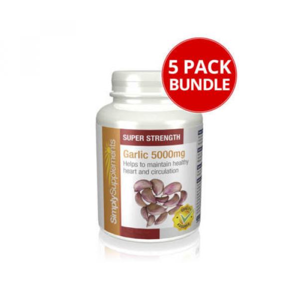 Simply Supplements Garlic 5000mg 360 Capsules | 5 Pots Bundle Pack (5x360) #1 image