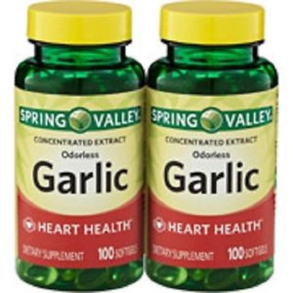 Spring Valley Odorless Garlic 2 Pack 1000mg 100 Softgels Each Free Shipping #1 image