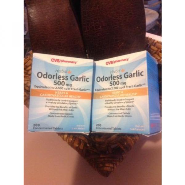 2 Boxes Herbal Odorless GARLIC 600 Tablets 9/17 E #1 image