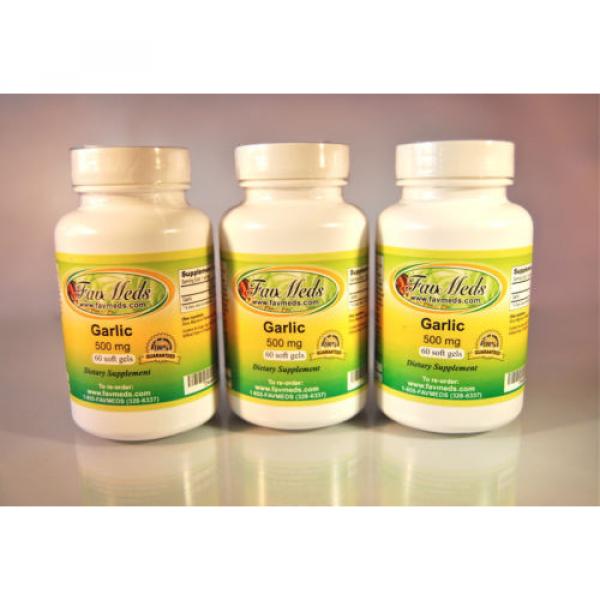 Garlic 500mg, Cholesterol, blood pressure - 180 (3x60) soft gels. Made in USA. #1 image