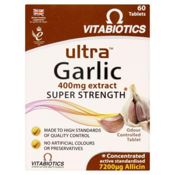 4 Packs of Vitabiotics Ultra Garlic Super Strength 60 Tablets #1 image